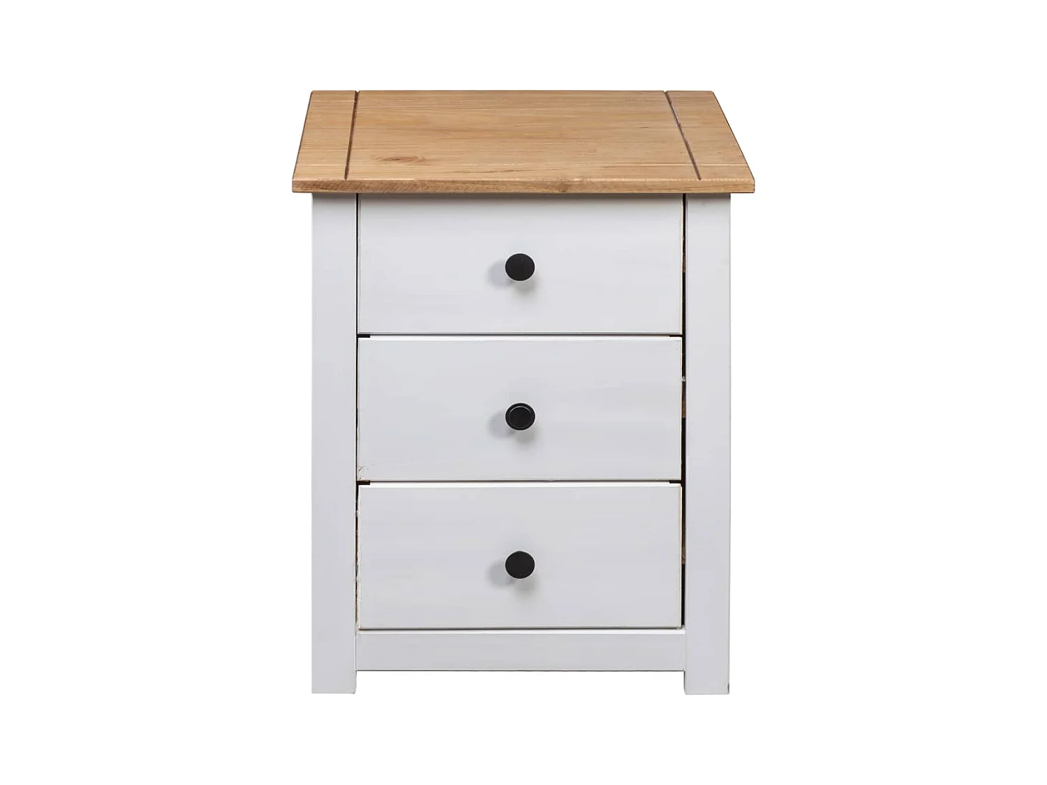 Mesita de noche | Mesilla de noche madera maciza pino Panamá blanco 46x40x57 cm