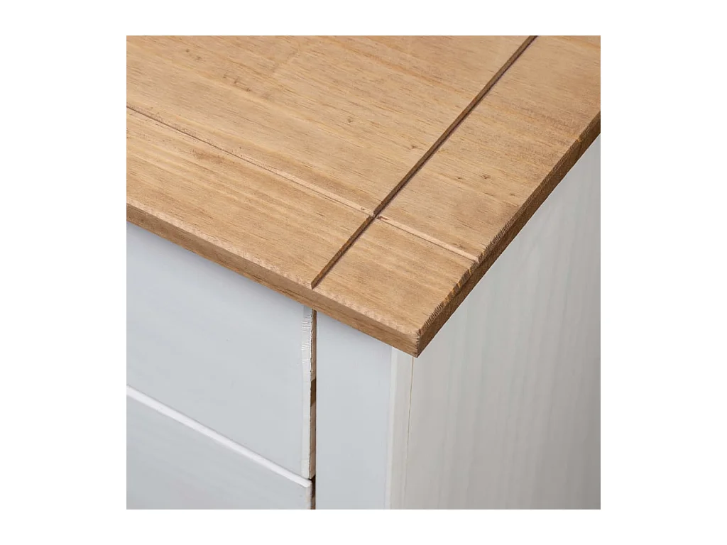 Mesita de noche | Mesilla de noche madera maciza pino Panamá blanco 46x40x57 cm