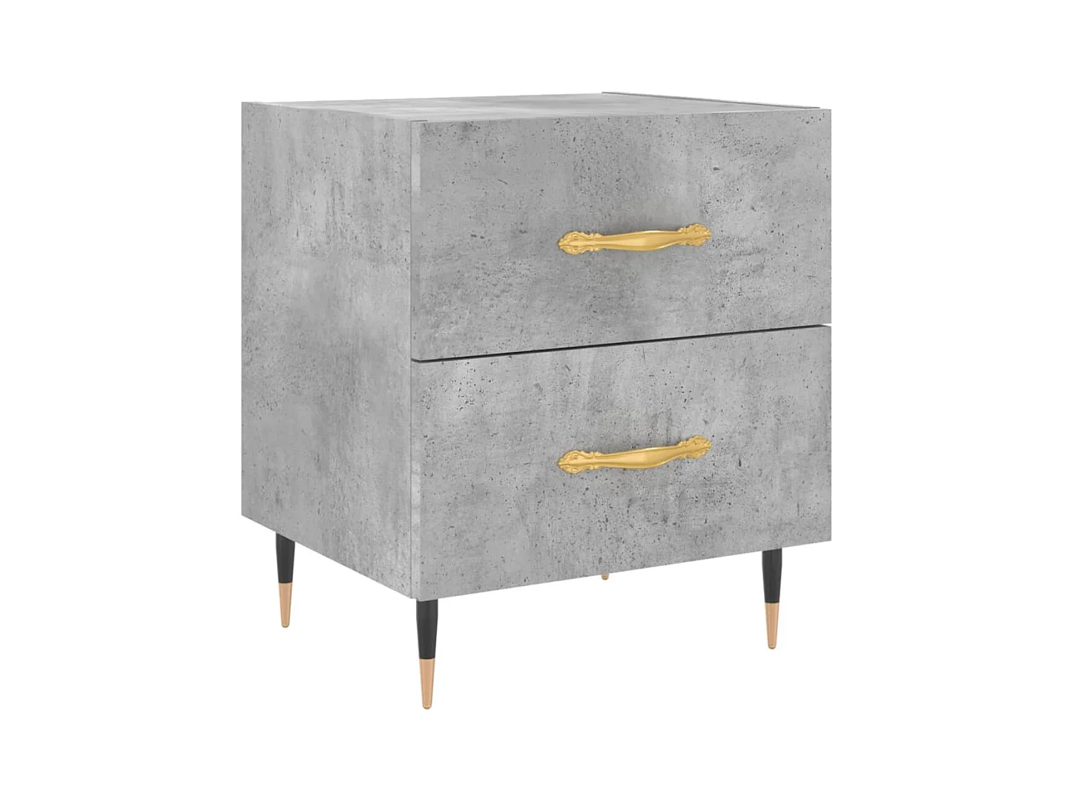 Mesita de noche | Mesilla de noche 2 uds. madera ingeniería gris hormigón 40x35x47,5cm