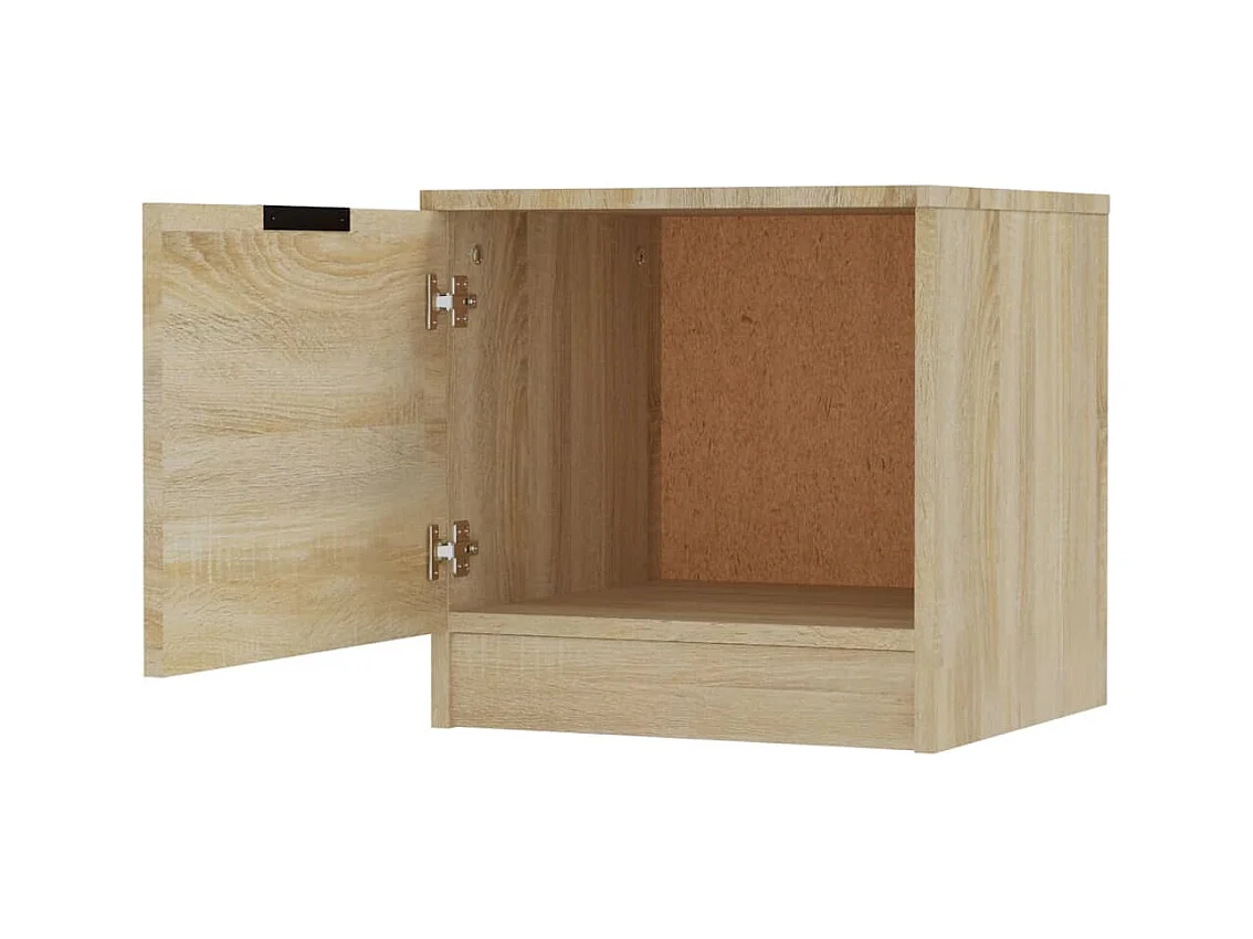 Mesitas de noche | Mesilla de noche 2 unidades color roble Sonoma 40x39x40 cm