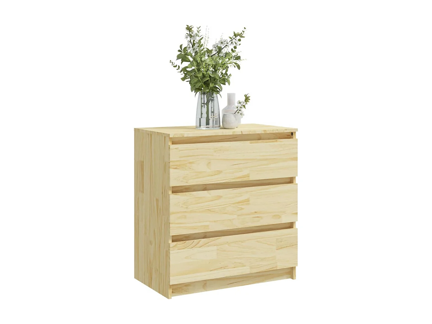 Nachttisch-Beistelltisch-Nachtschrank 60x36x64 cm Massivholz Kiefer SHL62519