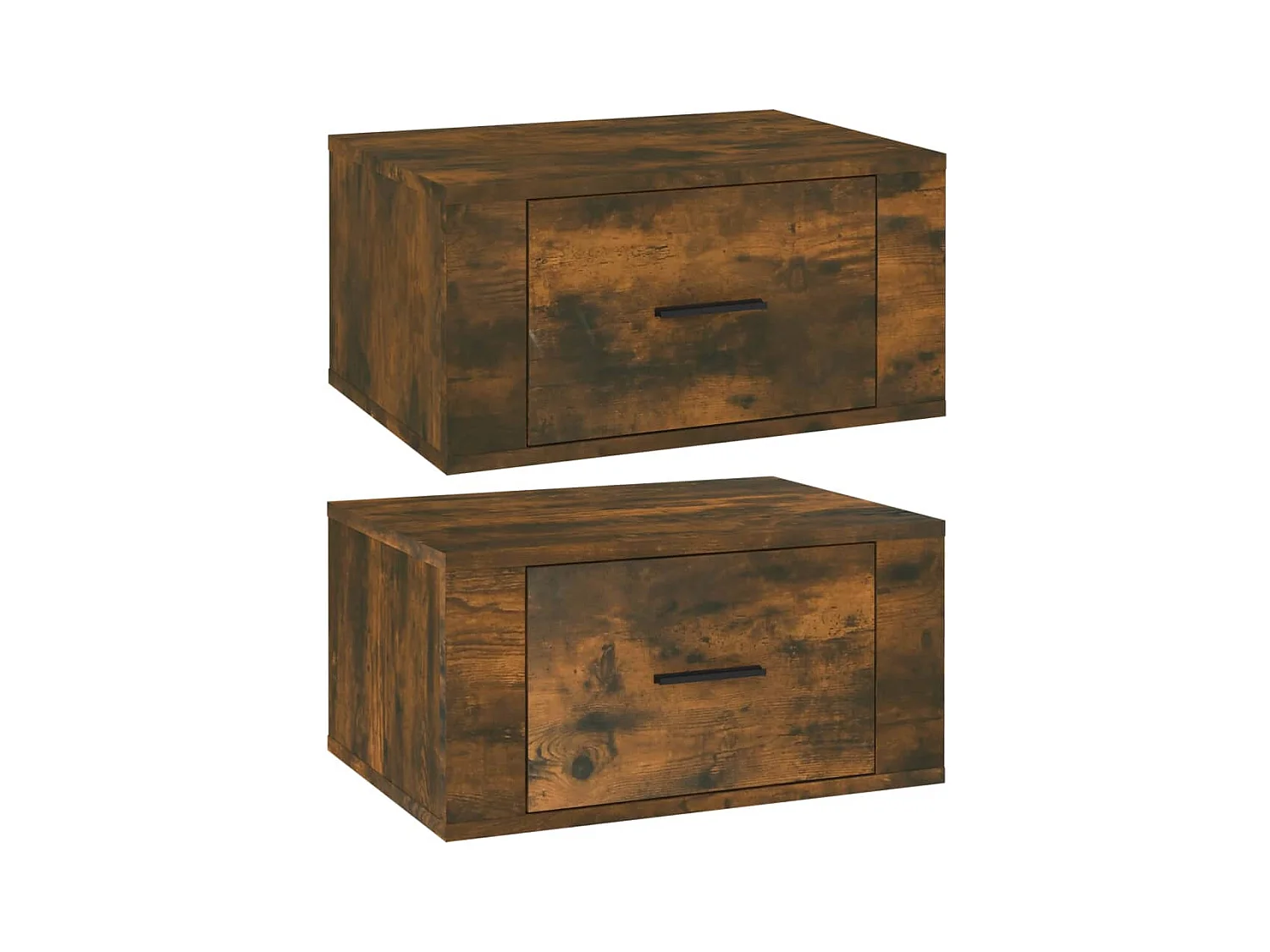 Mesitas de noche | Mesilla de noche de pared 2 uds color roble ahumado 50x36x25 cm