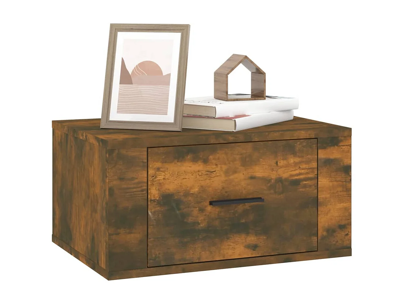 Lot de 2 Tables de chevet flottantes Chêne fumé 50x36x25 cm