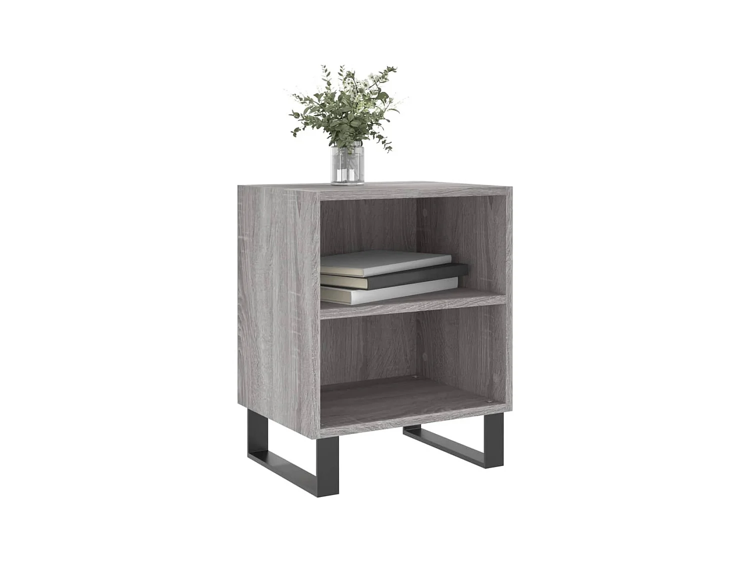 Mesitas de noche | Mesilla de noche 2 uds madera ingeniería gris Sonoma 40x30x50cm