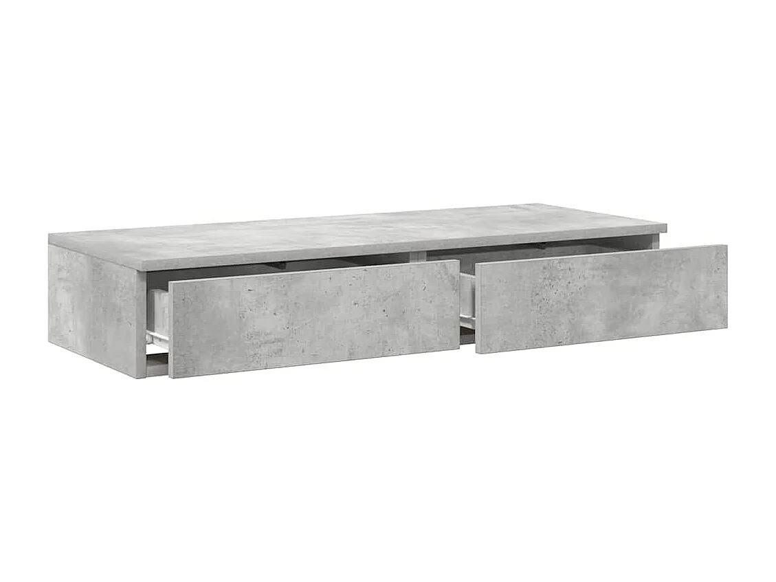 Tiroirs de lit Gris béton 75x36.5x16.5 cm Bois d'ingénierie