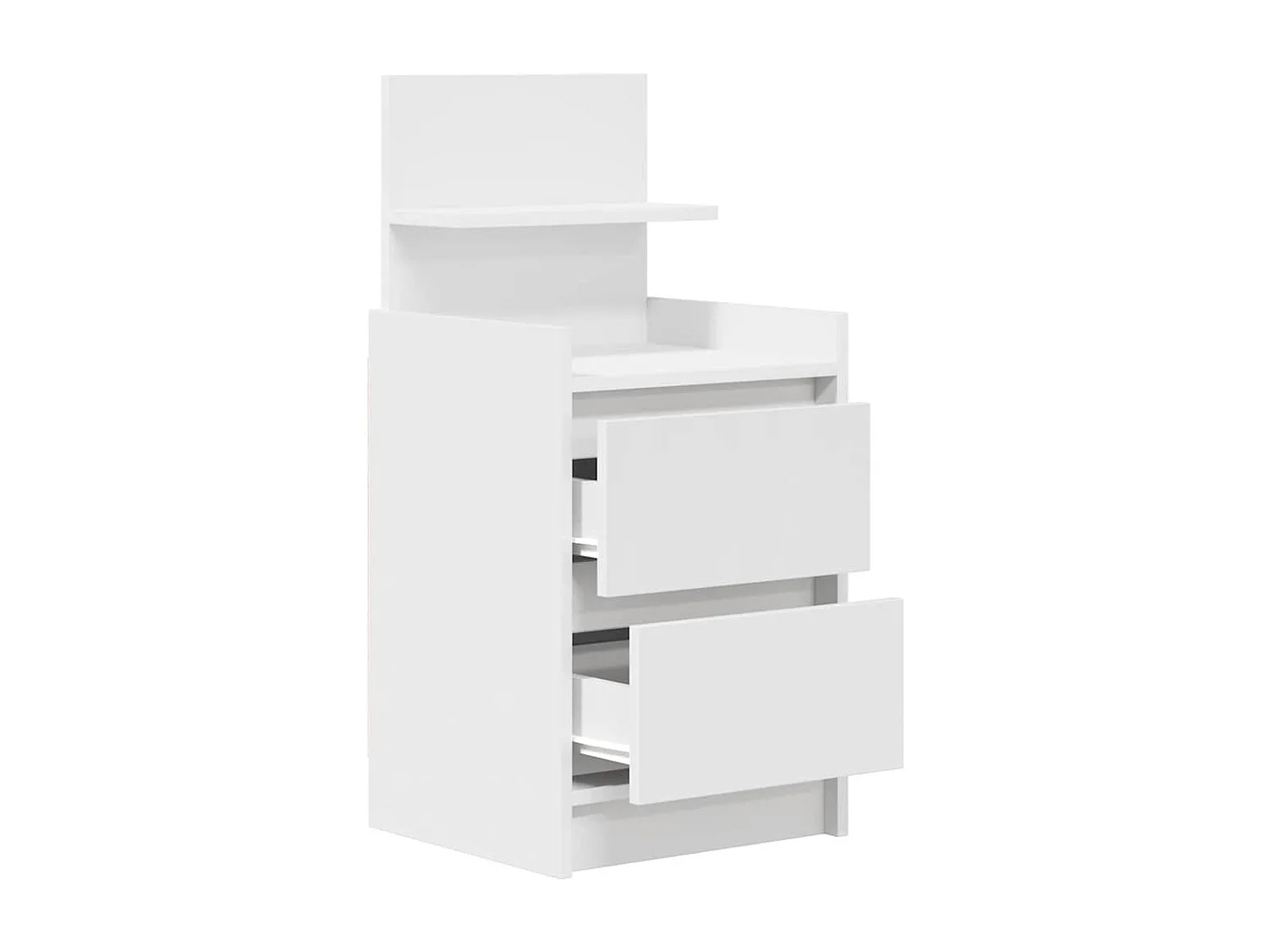 Nachttisch-Beistelltisch mit 2 Schubladen Weiß 38x34x80 cm SHL69363