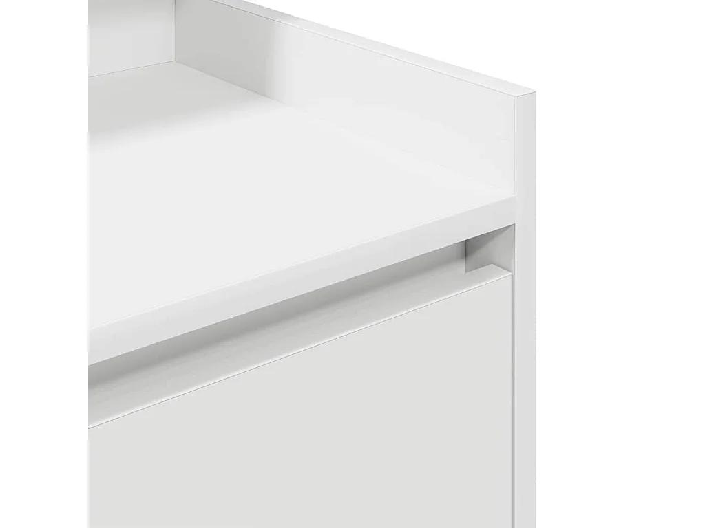 Nachttisch-Beistelltisch mit 2 Schubladen Weiß 38x34x80 cm SHL69363