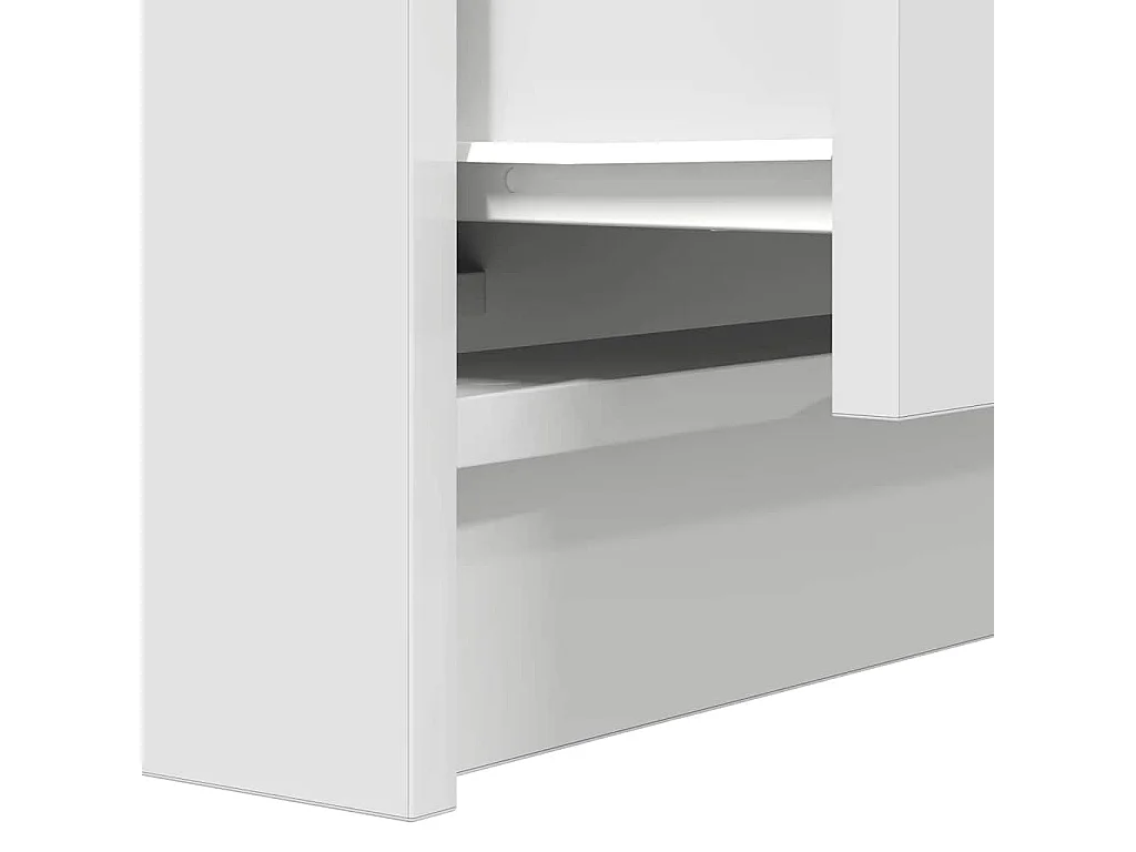 Nachttisch-Beistelltisch mit 2 Schubladen Weiß 38x34x80 cm SHL69363