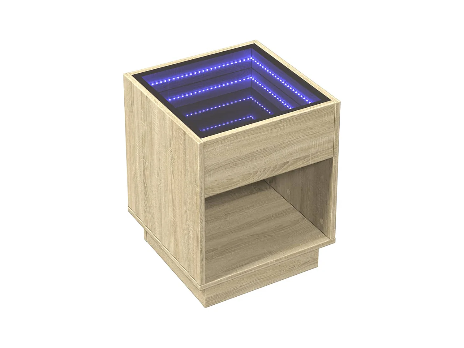 Mesita de noche | Mesilla de noche con Infinity LED roble Sonoma 40x40x50 cm