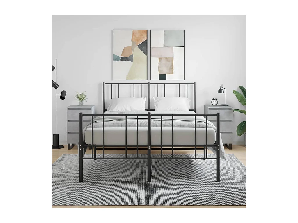 Mesitas de noche | Mesilla de noche 2 uds madera ingeniería gris hormigón 40x35x69 cm