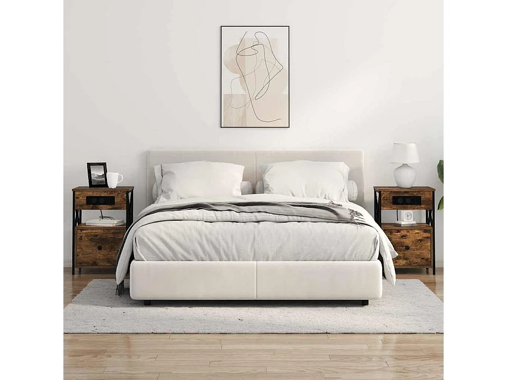 Mesita de Noche | Armario de Noche | Mesilla de noche con cajón Roble ahumado 40x31x60 cm