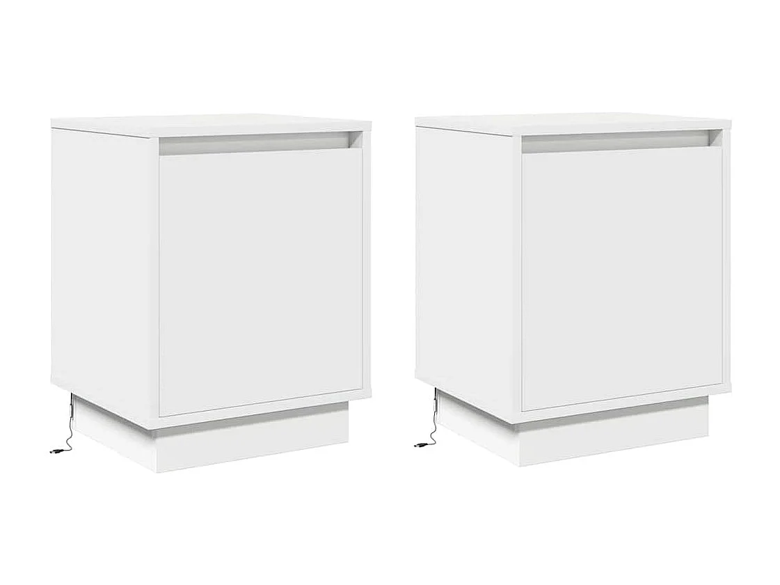 Nachttisch 2er Set-Beistelltisch Weiß 39 x 34,5 x 50 cm Holzwerkstoff SHL48351