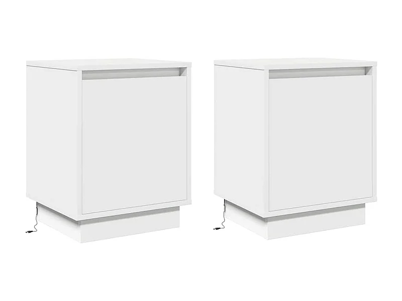 Nachttisch 2er Set-Beistelltisch Weiß 39 x 34,5 x 50 cm Holzwerkstoff SHL48351