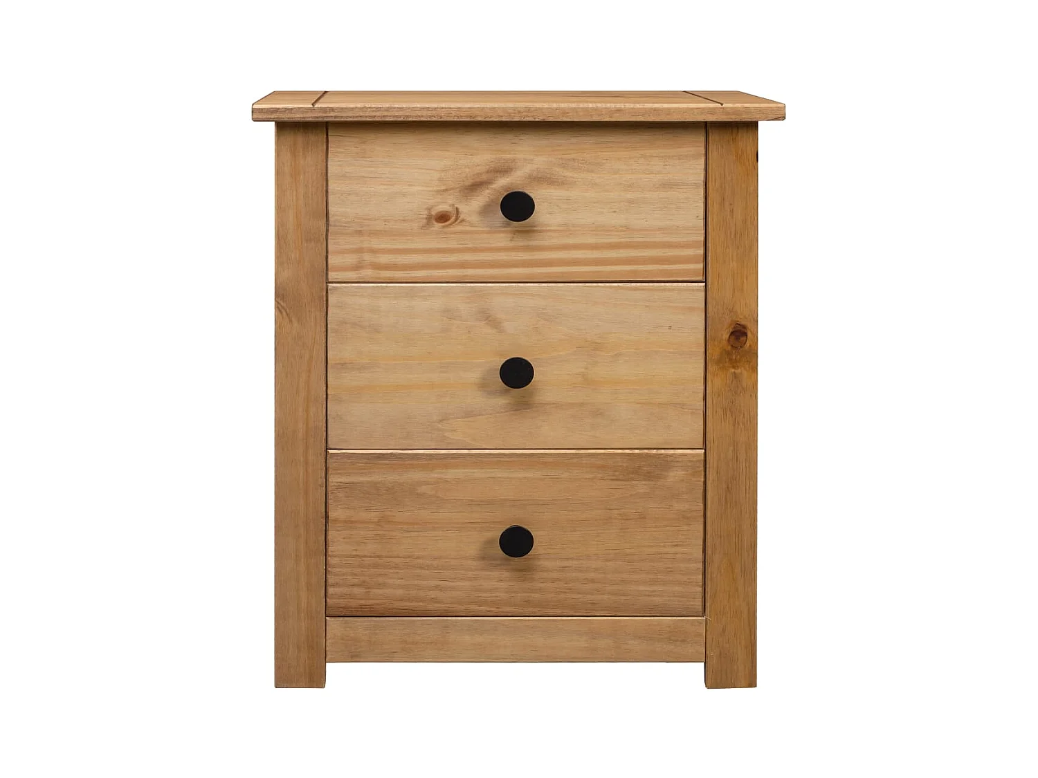 Mesita de noche | Mesilla de noche de madera maciza pino estilo Panamá 46x40x57 cm