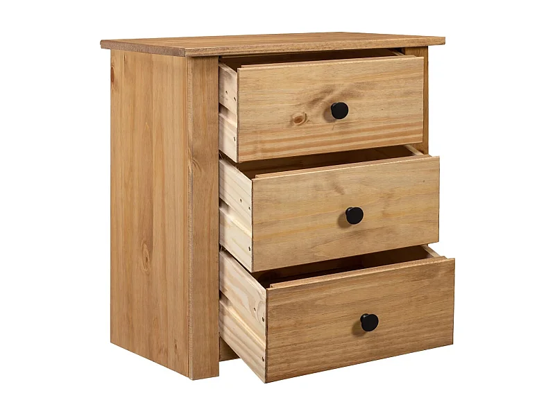Nachttisch-Beistelltisch-Nachtschrank 46x40x57 cm Kiefernholz Panama SHL58687