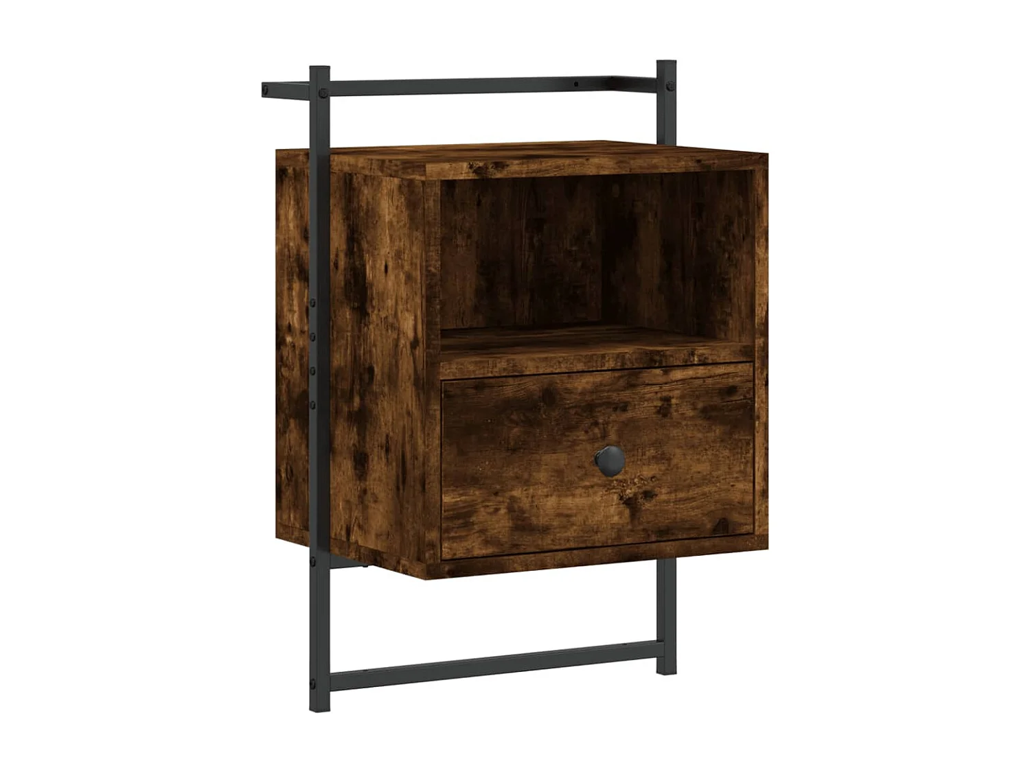 Nachttisch hängend | Wand-Nachttisch Räuchereiche 40x30x61 cm Holzwerkstoff SHL37839