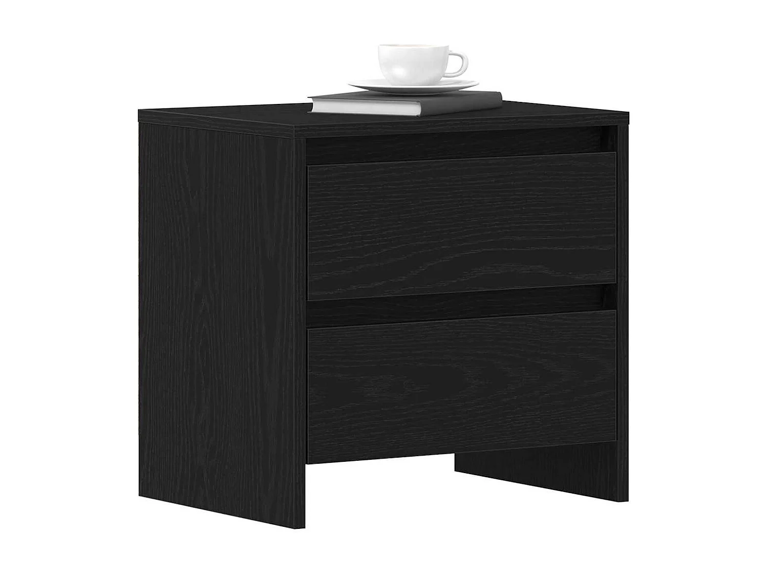 Mesita de Noche | Armario de Noche | Mesilla de noche con cajón Roble negro 45x34x44.5 cm