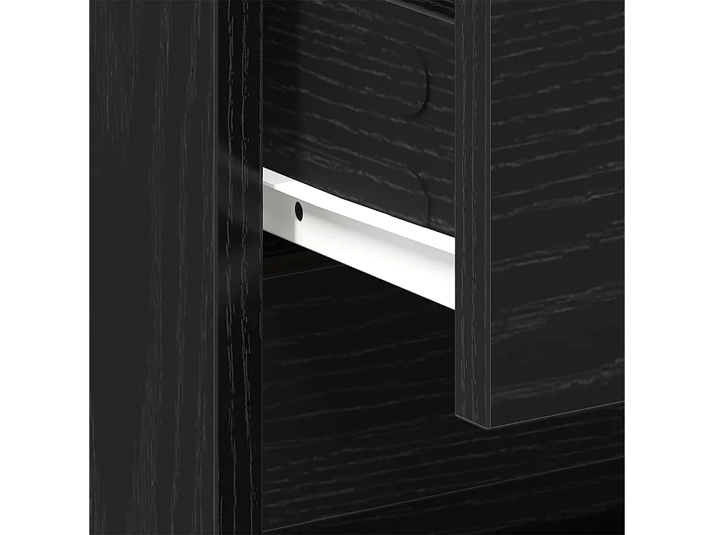 Mesita de Noche | Armario de Noche | Mesilla de noche con cajón Roble negro 45x34x44.5 cm