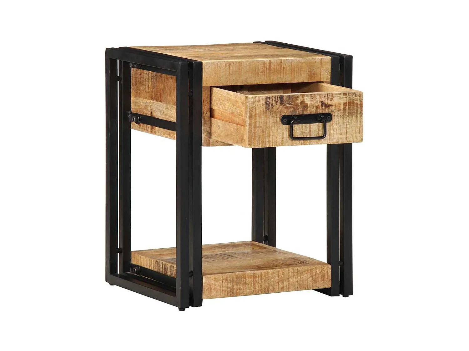 Mesitas de noche | Mesilla de noche 2 piezas 40x35x50cm madera maciza rugosa mango