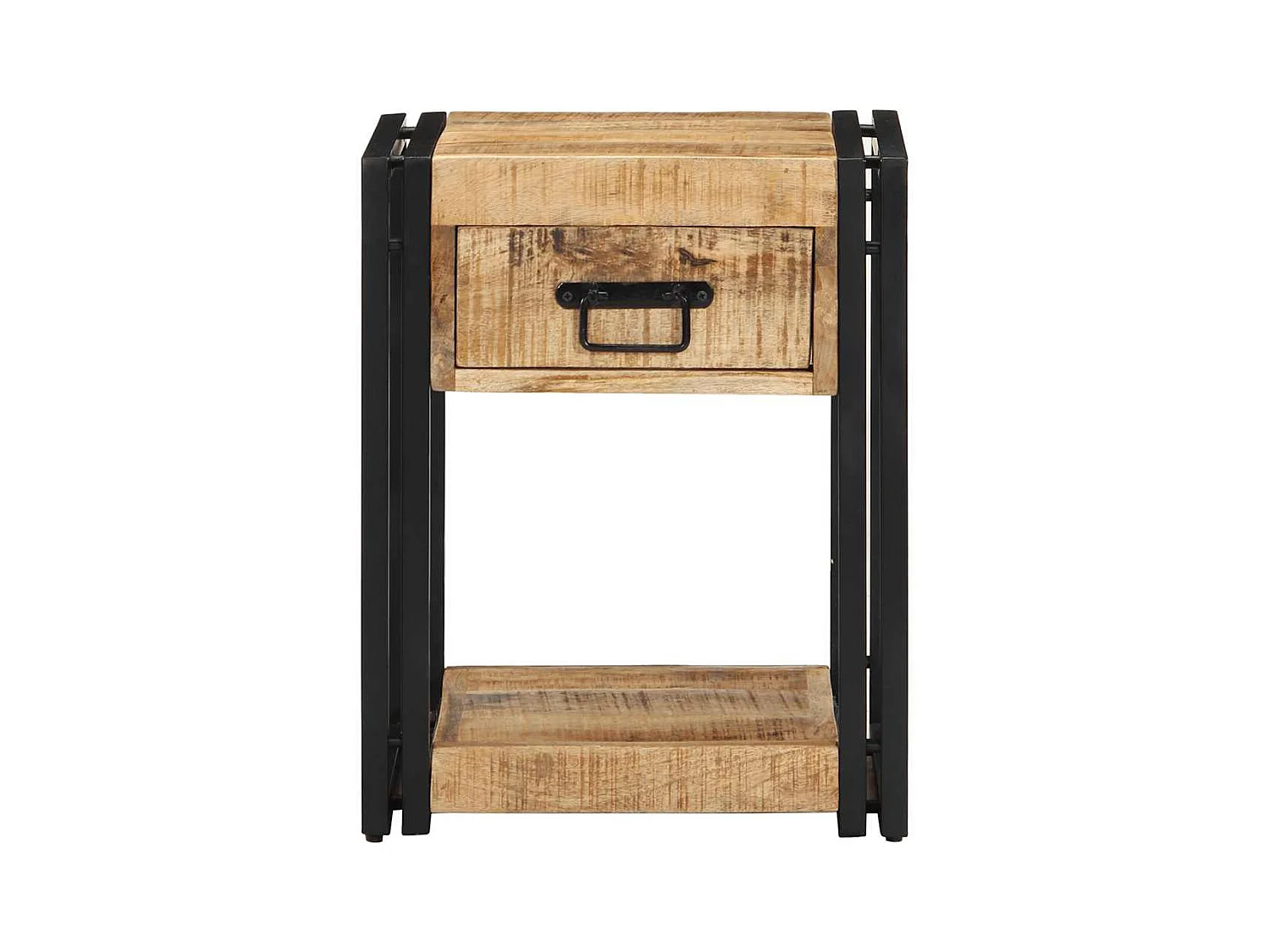 Mesitas de noche | Mesilla de noche 2 piezas 40x35x50cm madera maciza rugosa mango