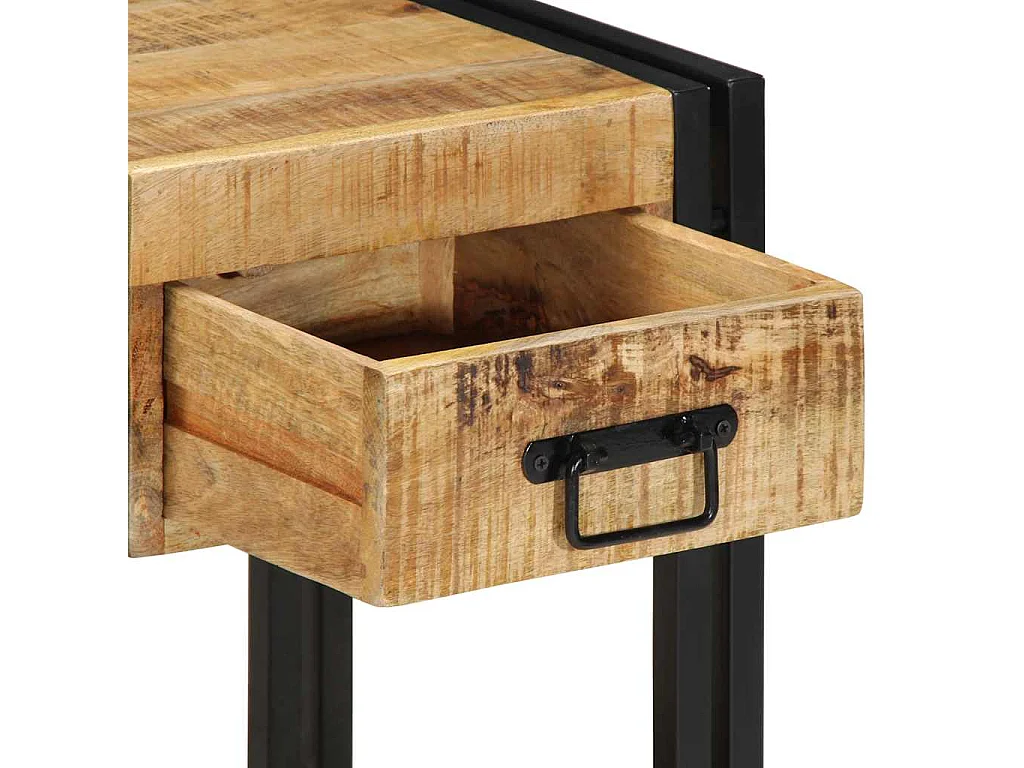 Nachttisch 2er Set-Beistelltisch 40x35x50 cm Raues Massivholz Mango SHL17448