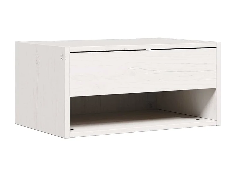 Mesa de Noche | Mesa auxiliar Blanco 50x32.5x24 cm Madera maciza de pino