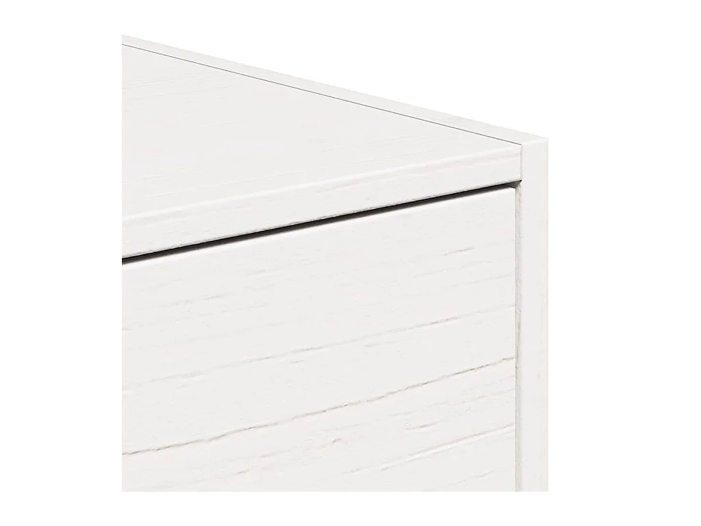 Mesa de Noche | Mesa auxiliar Blanco 50x32.5x24 cm Madera maciza de pino