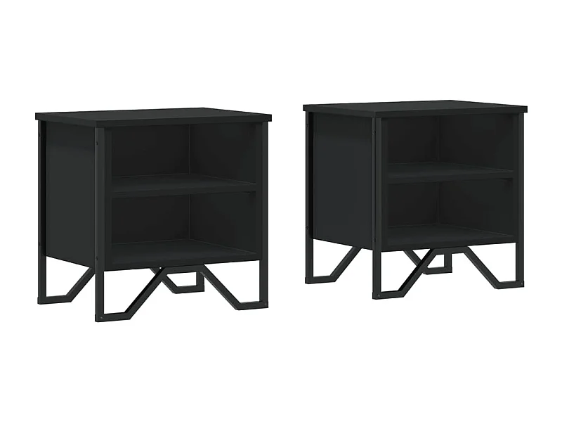 Nachttisch Schwarz 2 Stk. 40x30x40 cm Holzwerkstoff SHL94063