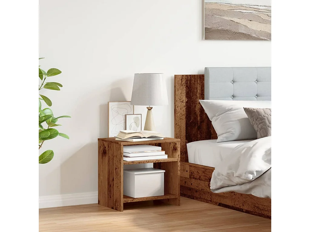Nachttisch-Beistelltisch Altholz-Optik 40x30x40 cm Holzwerkstoff SHL24706