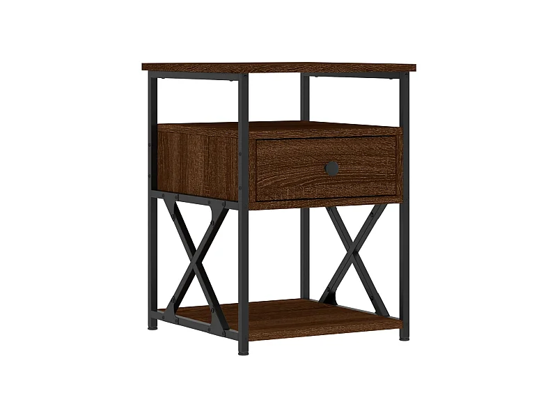 Mesita de noche | Mesilla de noche madera de ingeniería marrón roble 40x42x55 cm