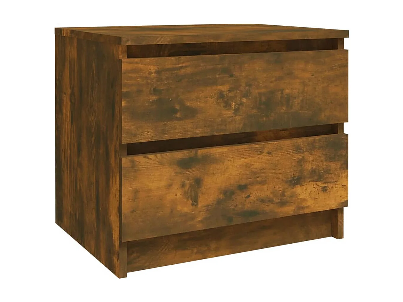 Nachttisch 2er Set-Beistelltisch-Nachttischkommode Räuchereiche 50x39x43,5 cm Holzwerkstoff SHL63148