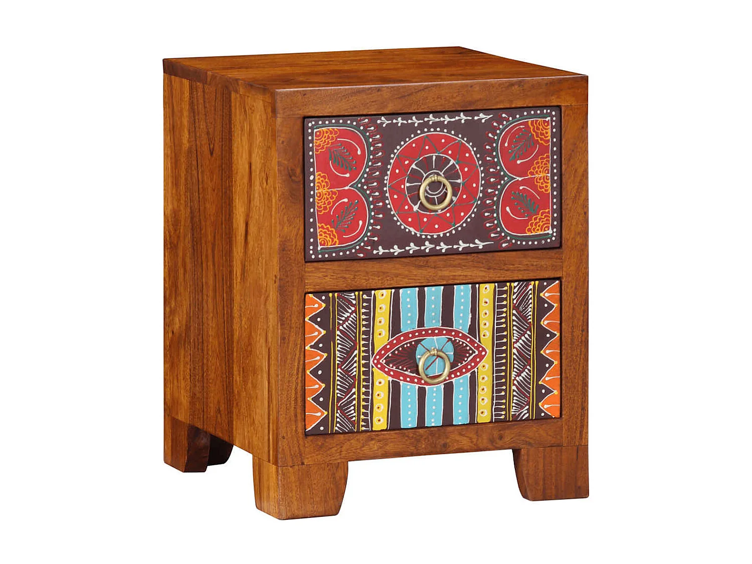 Nachttisch-Beistelltisch 35x35x45 cm Massivholz Akazie SHL13502