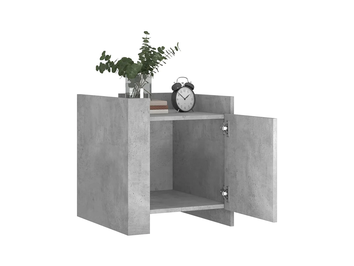 Table de chevet-Table d'appoint Compartiments ouverts gris béton 45x50x50 cm bois d’ingénierie