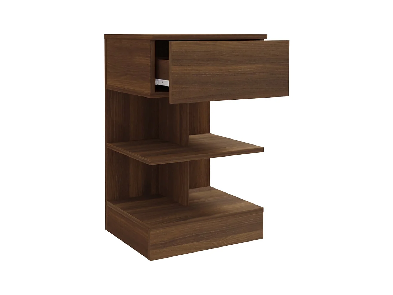 Mesita de noche | Mesilla de noche madera contrachapada marrón roble 40x35x65 cm