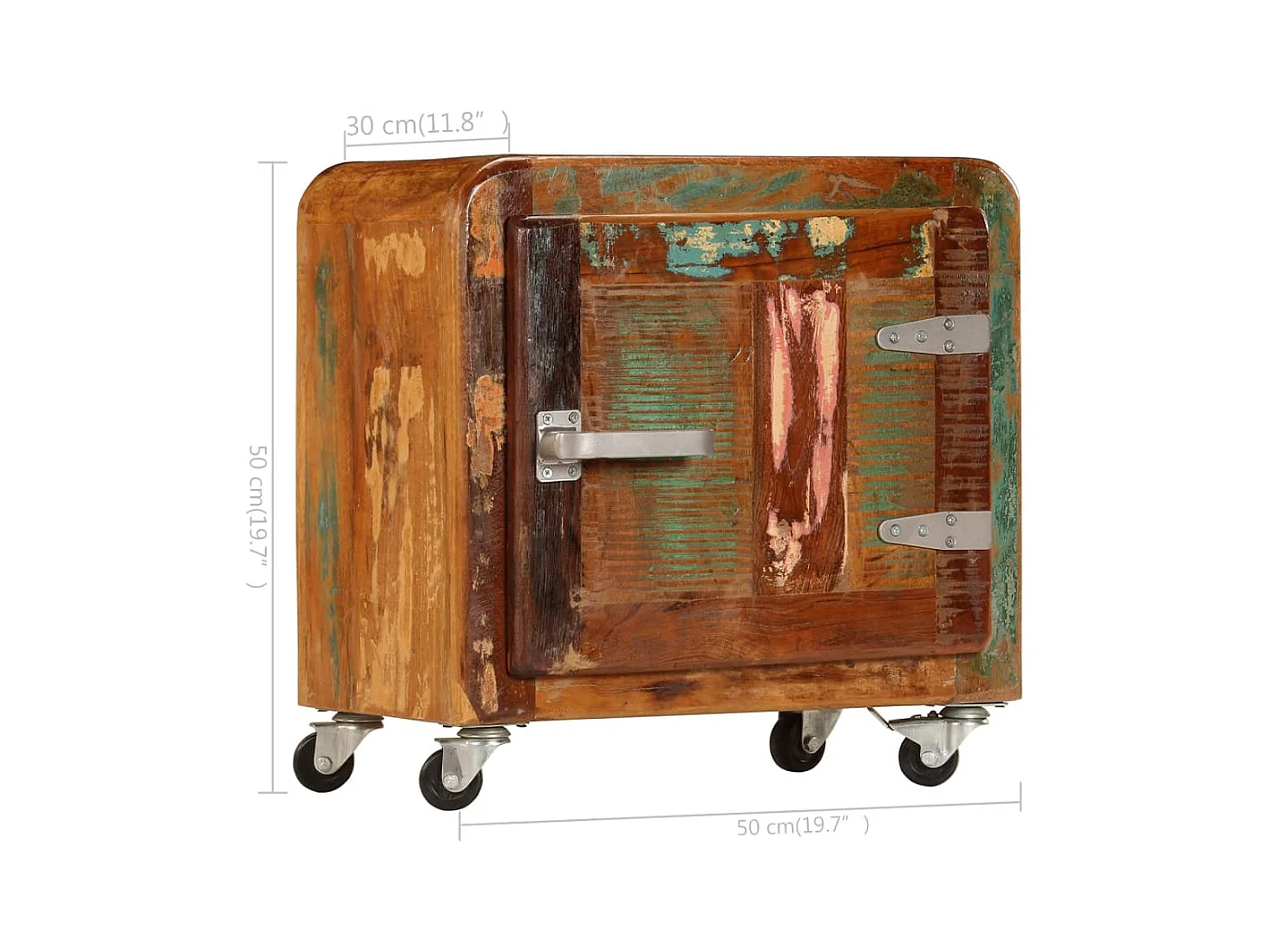 Mesita de noche | Mesilla de noche madera reciclada maciza 50x30x50 cm