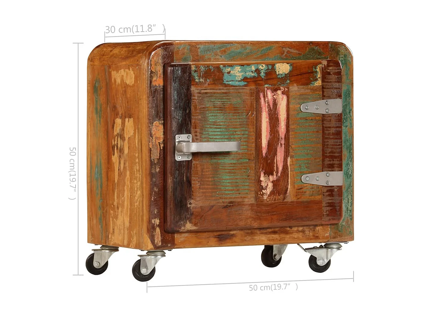 Nachttisch-Beistelltisch 50x30x50 cm Altholz Massiv SHL2488