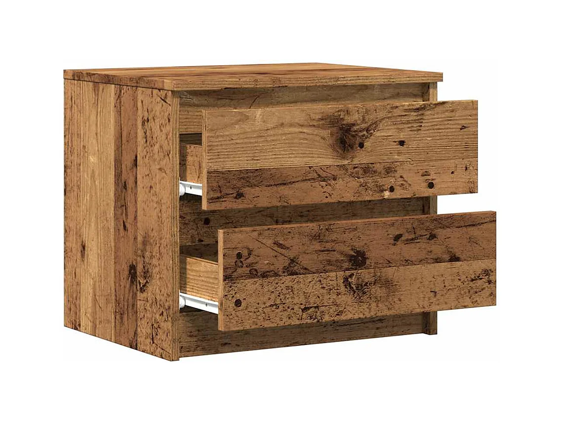 Table de chevet-Table d'appoint vieux bois 50x40x43.5 cm bois d’ingénierie