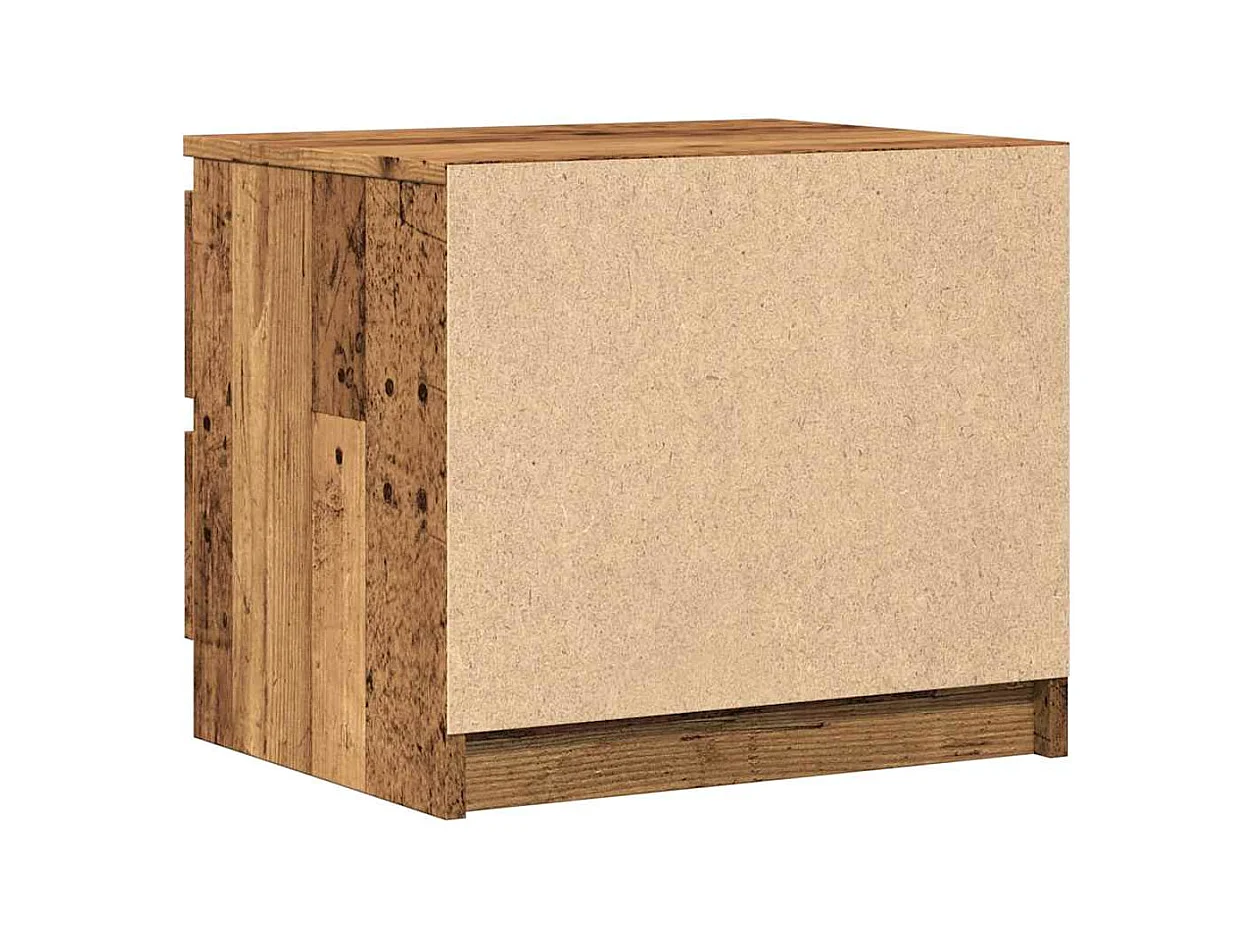 Table de chevet-Table d'appoint vieux bois 50x40x43.5 cm bois d’ingénierie