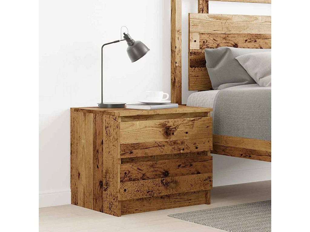 Nachttisch-Beistelltisch Altholz-Optik 50x40x43,5 cm Holzwerkstoff SHL56771