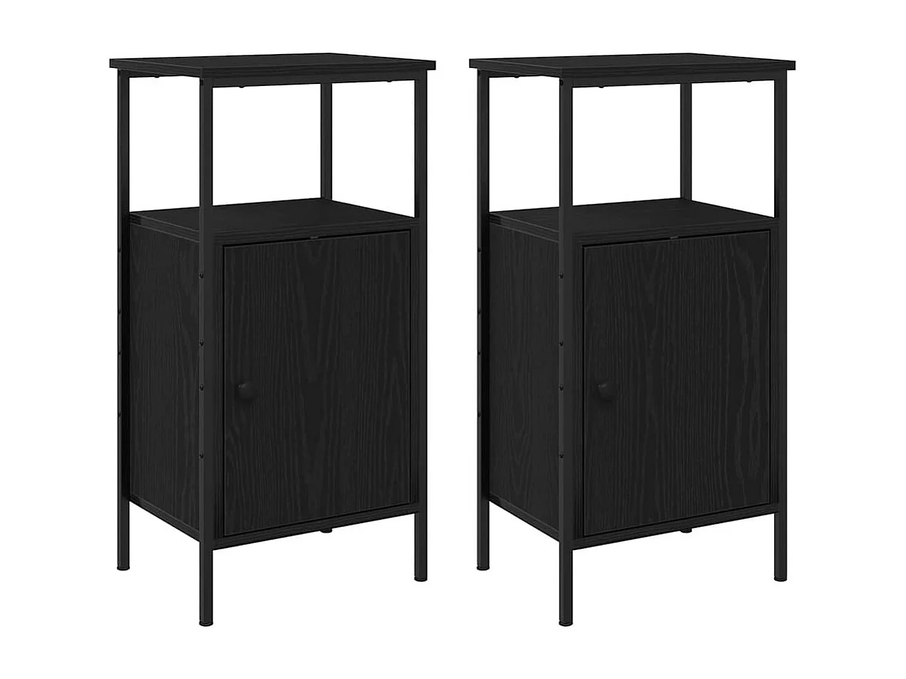 Mesita de Noche | Mesa auxiliar | Armario de Noche 2 uds. Roble negro 41x31x80 cm