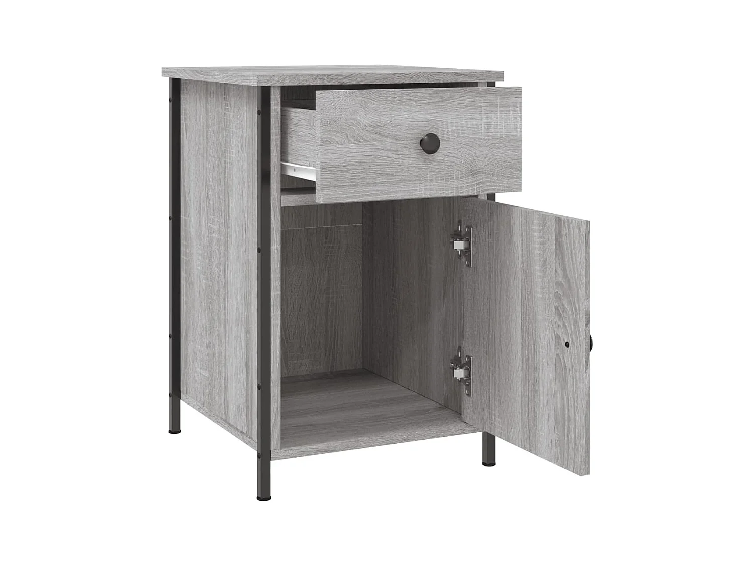 Mesitas de noche | Mesilla de noche 2 uds madera contrachapada gris 40x42x60 cm