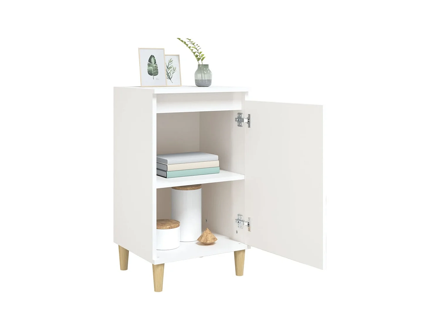 Mesitas de noche | Mesilla de noche 2 uds madera blanco brillante 40x35x70 cm