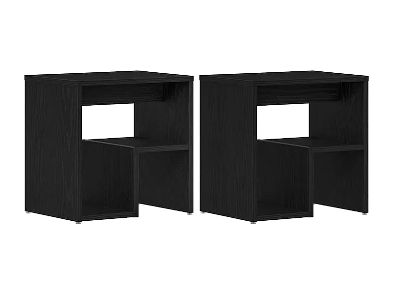 Mesita de Noche | Mesa auxiliar | Armario de Noche 2 uds. Roble negro 40x30x40 cm