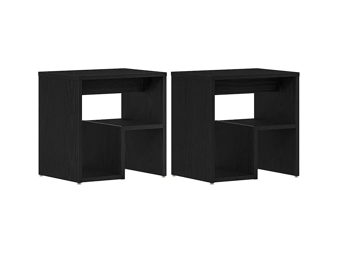 Mesita de Noche | Mesa auxiliar | Armario de Noche 2 uds. Roble negro 40x30x40 cm