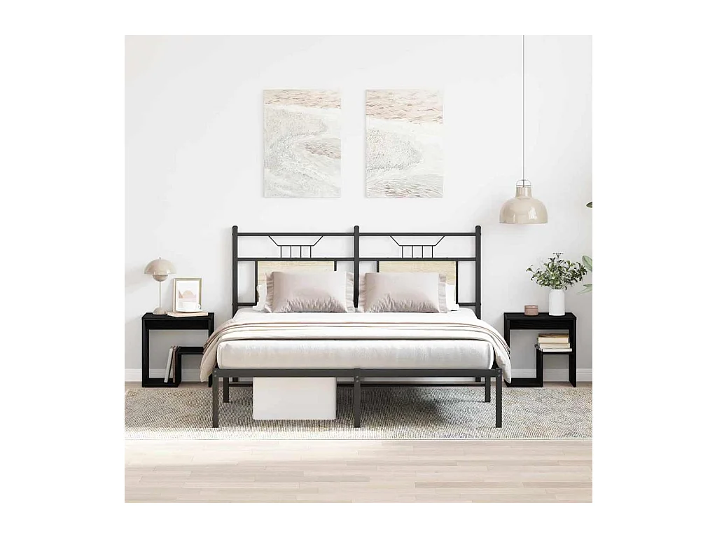 Mesita de Noche | Mesa auxiliar | Armario de Noche 2 uds. Roble negro 40x30x40 cm