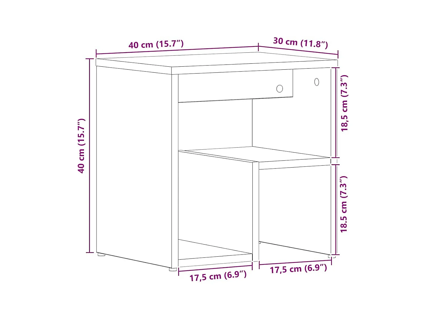Mesita de Noche | Mesa auxiliar | Armario de Noche 2 uds. Roble negro 40x30x40 cm