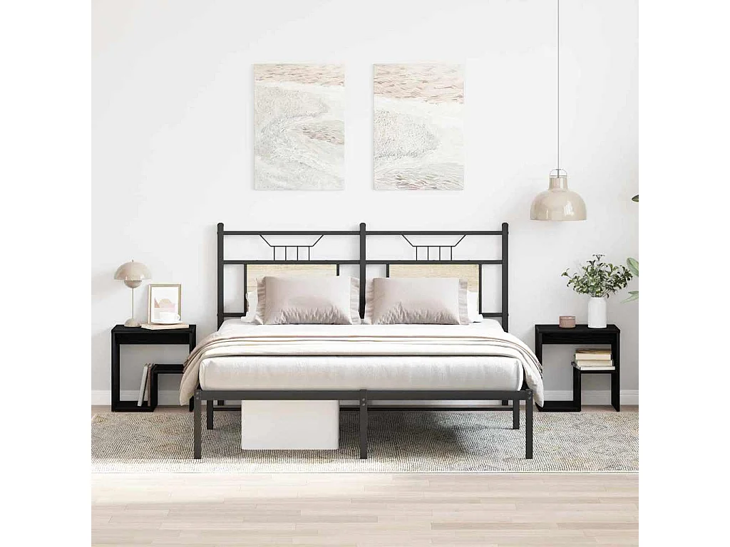 Nachttisch 2er Set-Beistelltisch Schwarze Eiche 40 x 30 x 40 cm Holzwerkstoff SHL56092