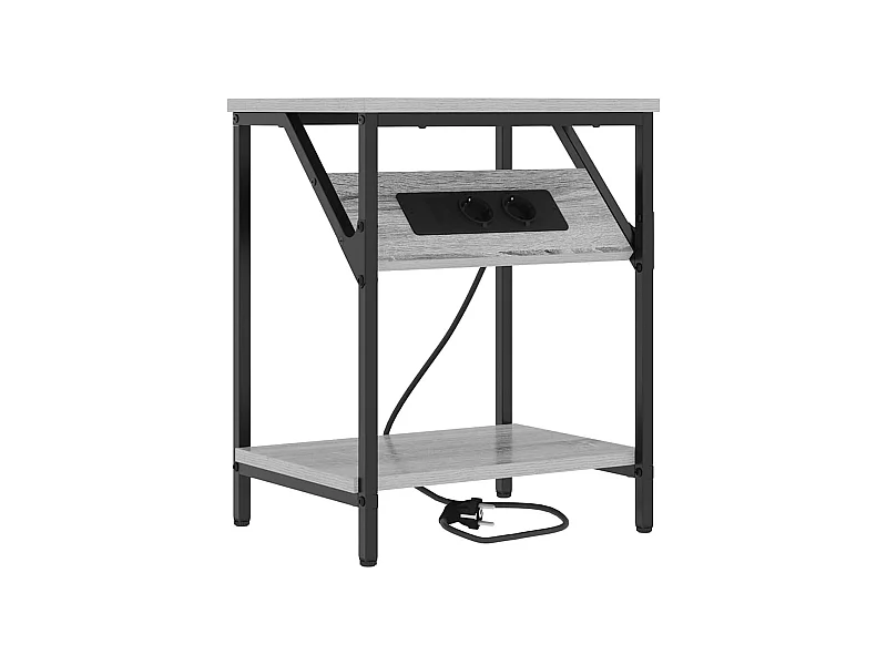 Mesa de Noche | Mesa auxiliar | Mesita de noche Gris sonoma 38x30x48 cm Madera contrachapada