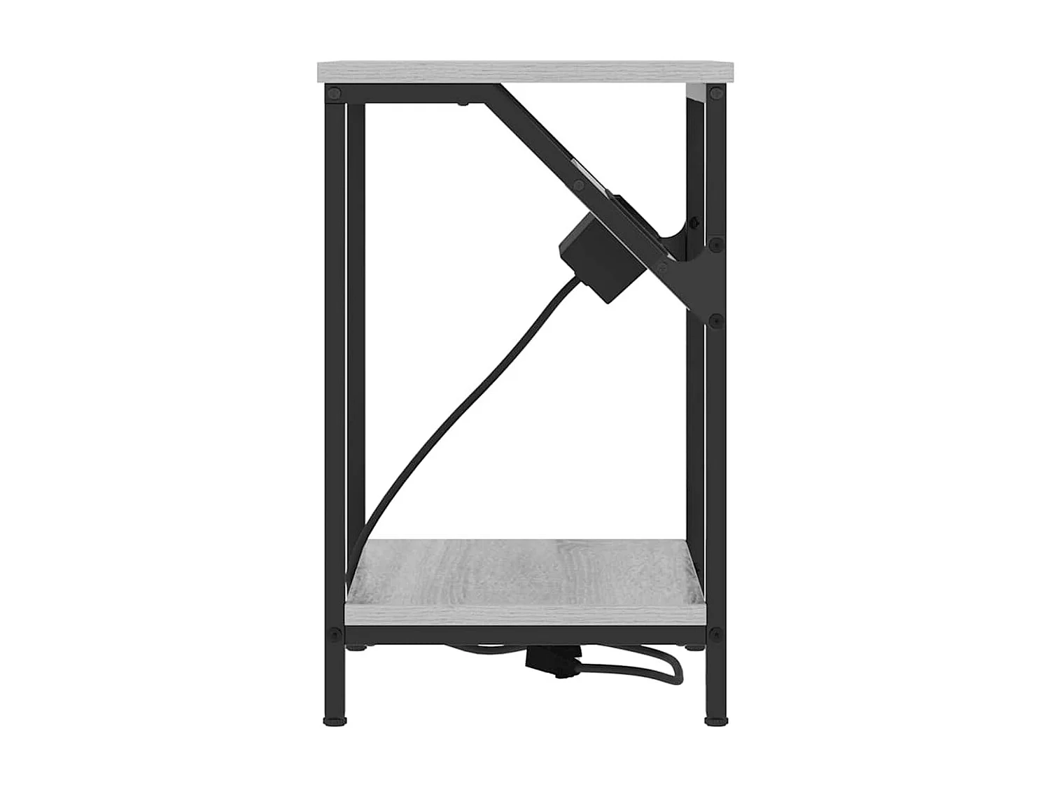 Mesa de Noche | Mesa auxiliar | Mesita de noche Gris sonoma 38x30x48 cm Madera contrachapada