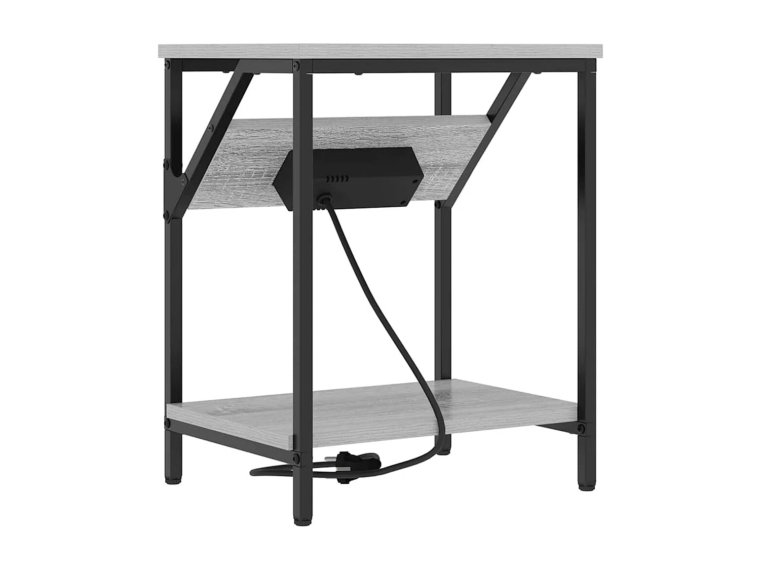 Mesa de Noche | Mesa auxiliar | Mesita de noche Gris sonoma 38x30x48 cm Madera contrachapada